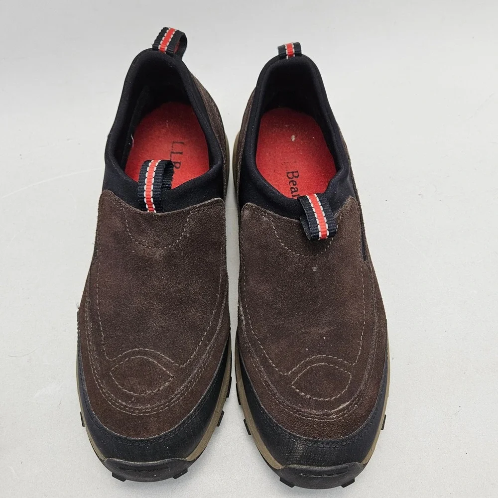 LL Bean Men 9M Snow Sneaker Slip On Suede Boots Brown 0ADL5 Thinsulate